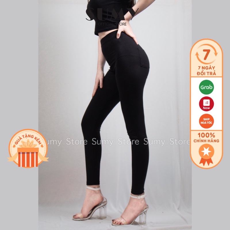 Quần legging dài biker chất dày mịn ko cắn chỉ  co giãn 4 chiều legging lửng nữ cạp cao chống xoắn SUMY STORE