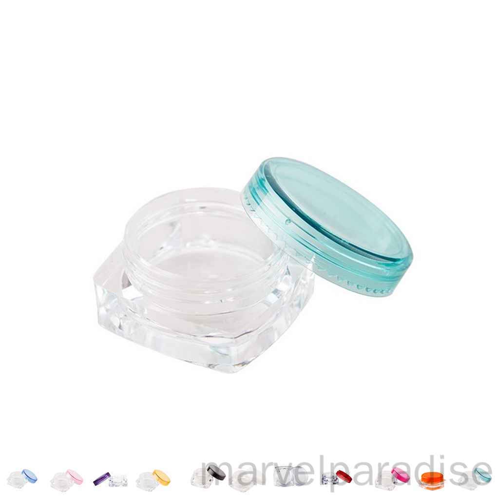 [Hàng mới về] Bộ 10 hộp nhựa rỗng hình vuông 3 / 5g đựng mỹ phẩm tiện lợi