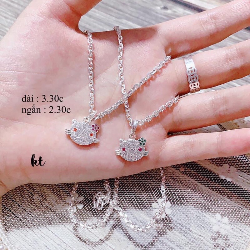 Dây chuyền bạc mặt mèo kitty hàng dày dặn - chuẩn bạc ta
