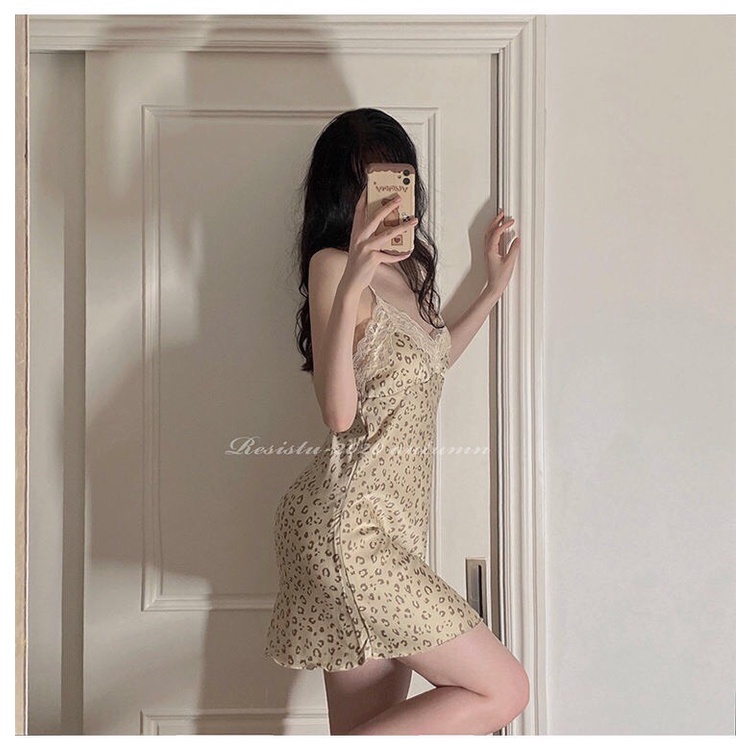 Váy ngủ lụa da beo vàng tôn da, hách dáng - Queen.Sexy - Quảng Châu cao cấp - Hàng có sẵn (video và ảnh thật) - Freeship