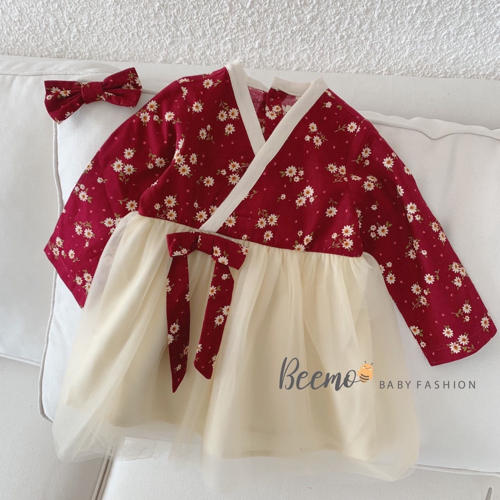Đầm công chúa hanbok cho bé gái cực xinh đi chơi dự tiệc size 8-16kg hàng Quảng Châu cao cấp