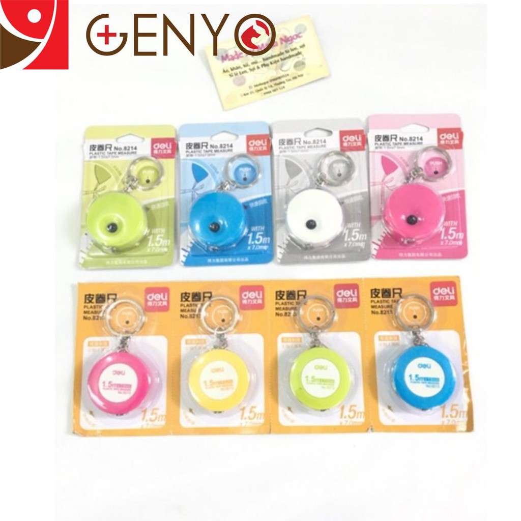 Thước dây tự động thu hồi deli 1,5m - không bị tung ruột khi rơi