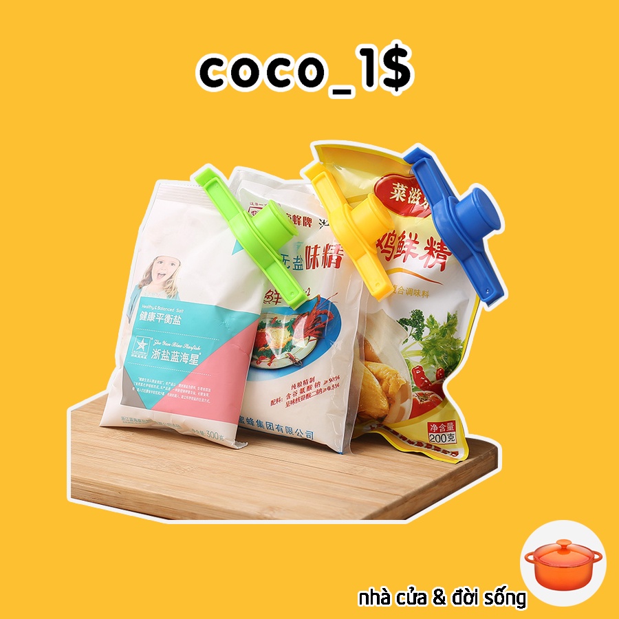 Kẹp Miệng Túi Gói Thực Phẩm CÓ NẮP MỞ Siêu Việt - Kẹp Khóa Kín Bảo Quản Thức Ăn, Gia Vị CC09SP053
