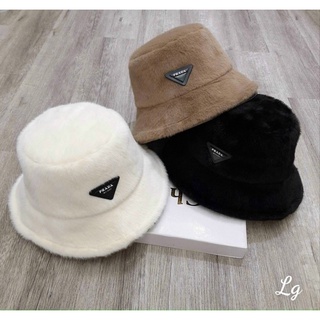 Mũ bucket prada lông dày