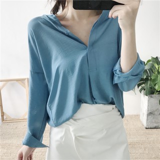 Áo sơ mi công sở voan thô form rộng