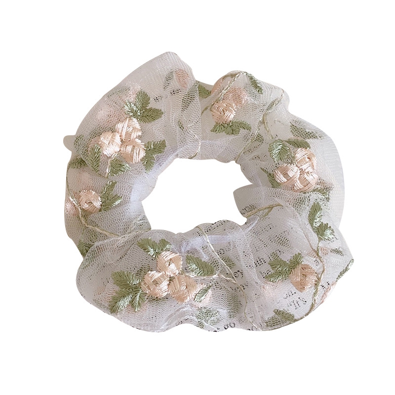 Dây buộc tóc hoa vải lưới xinh xắn dễ thương cho nữ