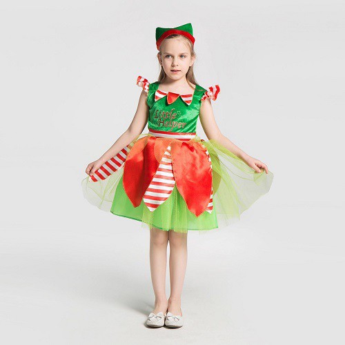 Đầm Noel Little Helper Bé Gái Kèm Nón