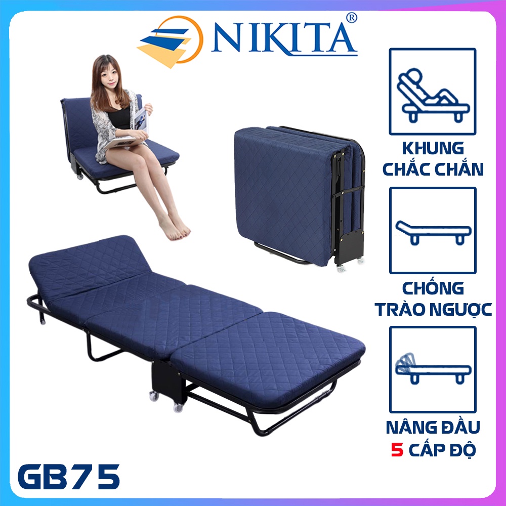 Giường xếp sinh viên giá rẻ tiện cho việc chuyển trọ - gấp gọn khi không sử dụng - Hàng chính hãng Nikita