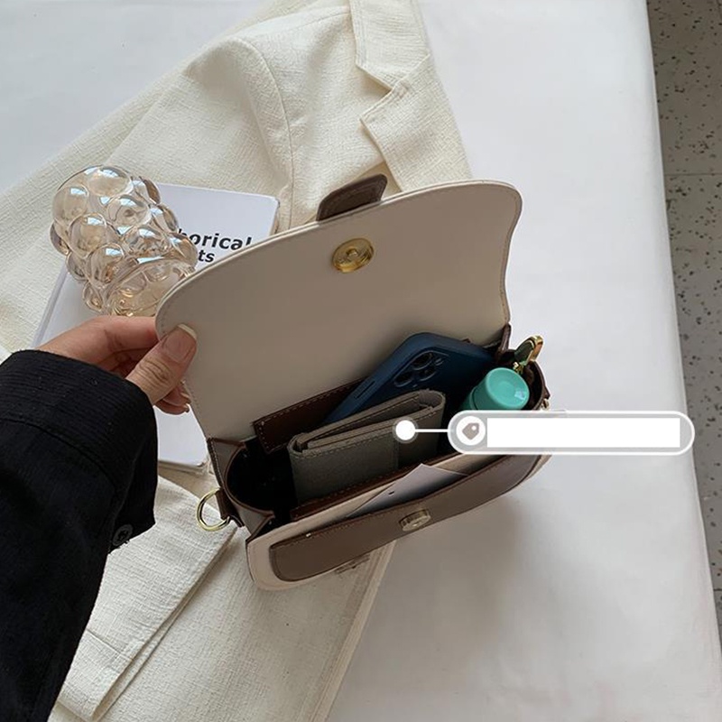 IELGY Túi Đeo Chéo Màu Sắc Tương Phản Họa Tiết Sọc Caro Cho Nữ