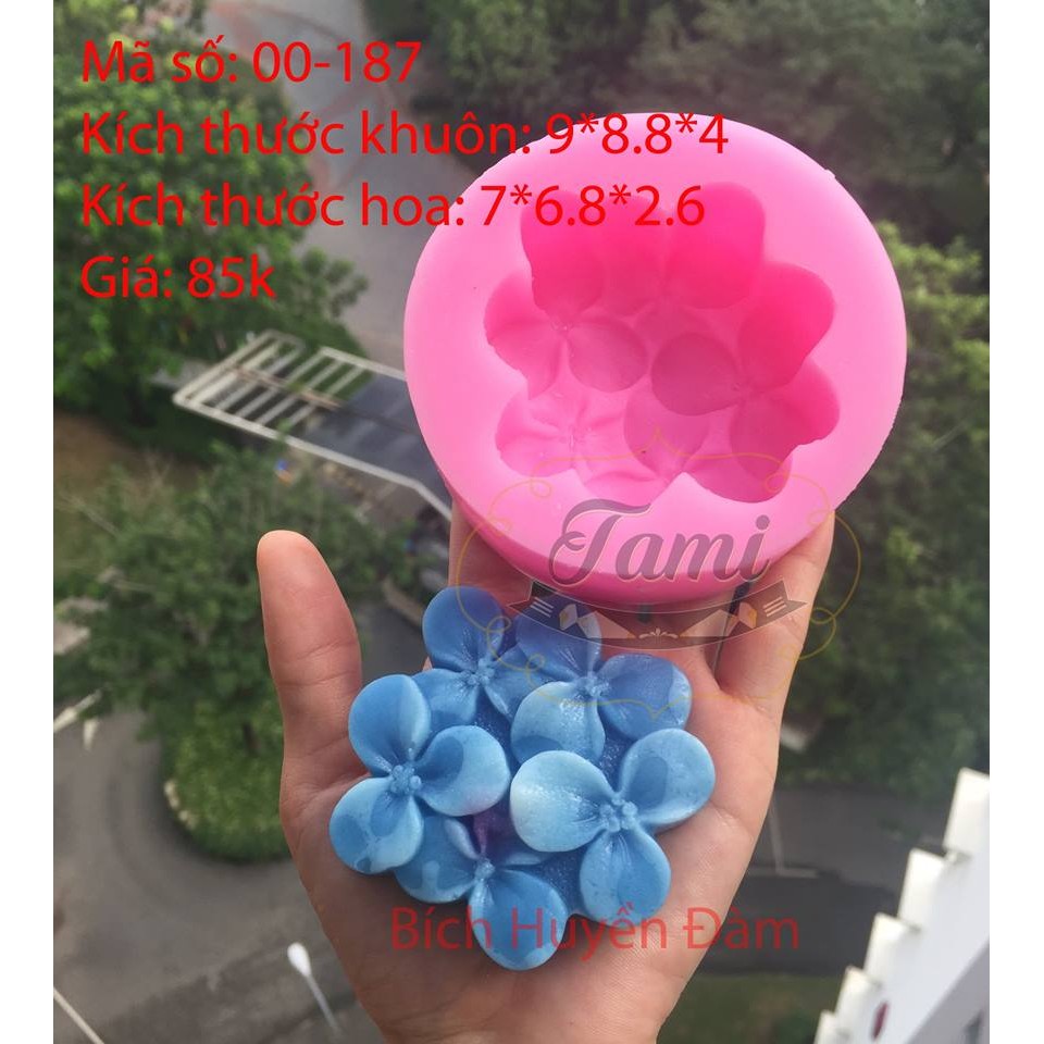 Khuôn silicon rau câu hoa nổi- Cẩm tú cầu  187