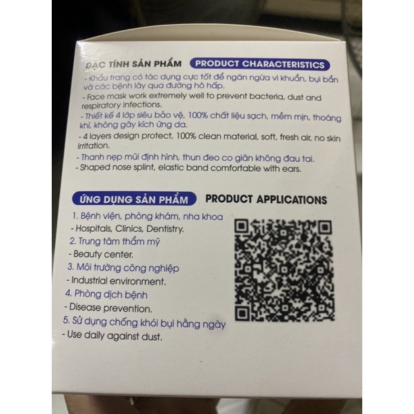 Khẩu Trang Y Tế 4 lớp, KF94 Minh Phương MP Mask- 3 màu trắng, xanh, xám