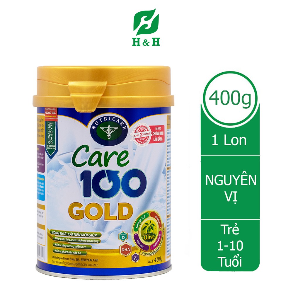 Sữa CARE 100 GOLD Đánh bay suy dinh dưỡng, thấp còi ở trẻ 1 – 10 tuổi - 900g/400g