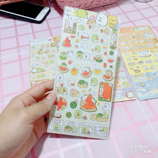 Sticker pilu Nhãn Dán Washi tape thú cưng tờ to hình chữ nhật ST23