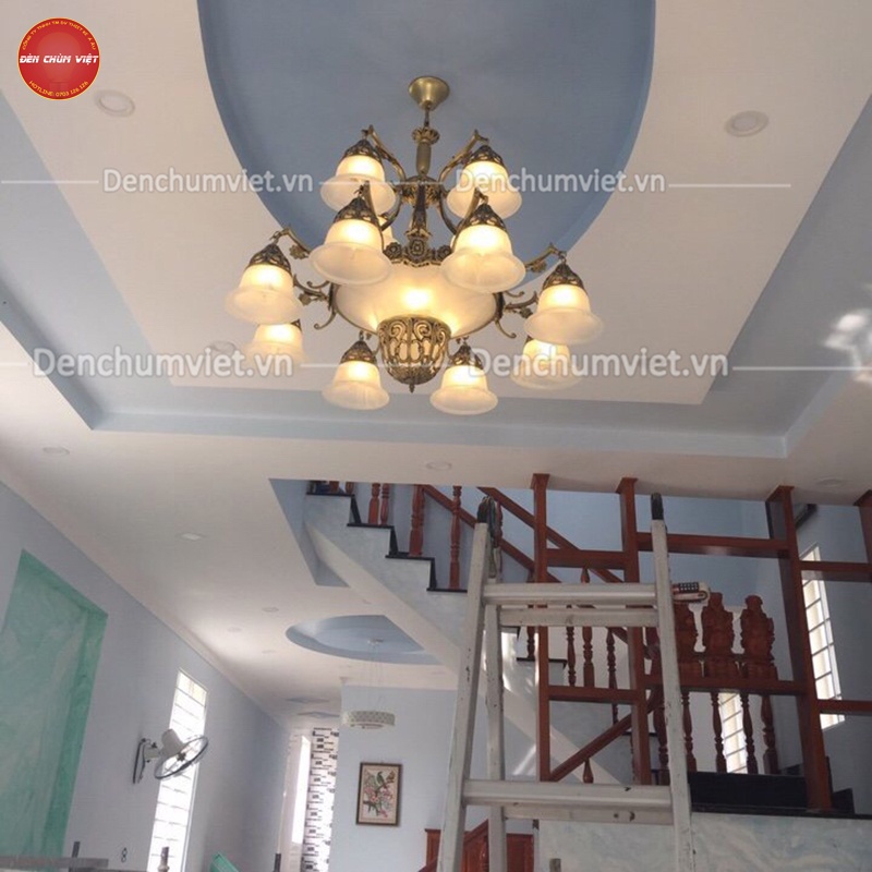 Đèn Chùm  Trang Trí Phòng Khách, tầng lửng, đèn chùm sảnh nhà hàng, biệt thự
