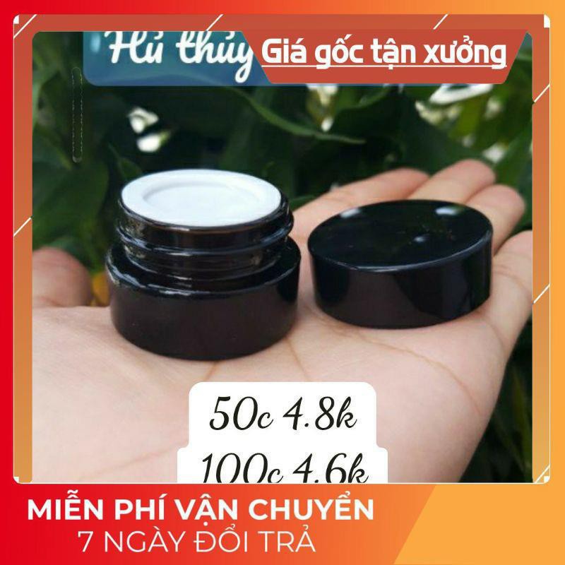 Hủ Đựng Kem ❤ TOP GIÁ RẺ ❤ Hũ Chiết Kem Thủy Tinh Nâu 5g/10g/15g/20g/30g/50g  - Hũ lọ chiết mỹ phẩm , phụ kiện du lịch