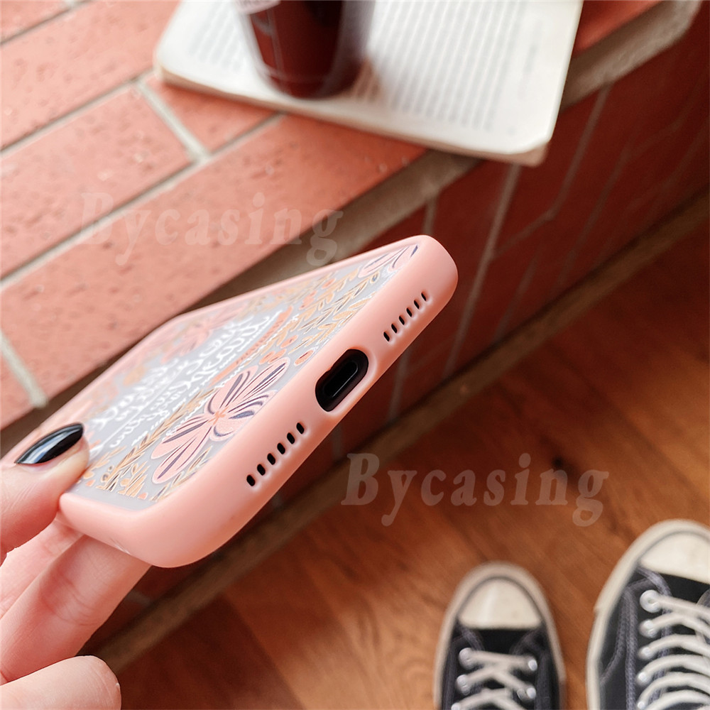 Fashion Casing OPPO A15 A15S A54 A53 A94 A33 2020 A52 A92 A5S A3S A5 A9 A7 A12E A31 F11 Pro F9 A1K A59 F1S Reno 5 Reno 5F4 2F Floral Fresh Flower Shockproof Slicone Frame Hard Phone Case IYA