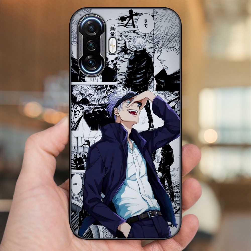 Ốp lưng Xiaomi K40 Gaming viền đen in hình Satoru Jujutsu Kaisen