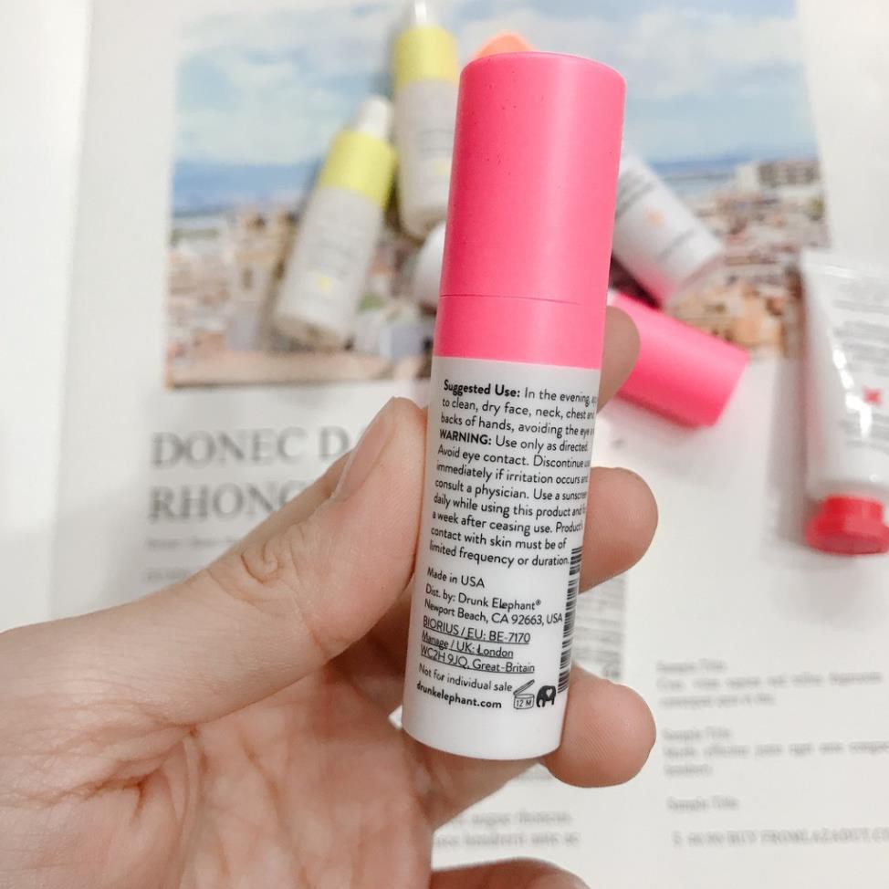 Serum chống lão hóa, tẩy da chết, mờ thâm Drunk Elephant T.L.C Framboos Glycolic Night Serum Minisize 5ml