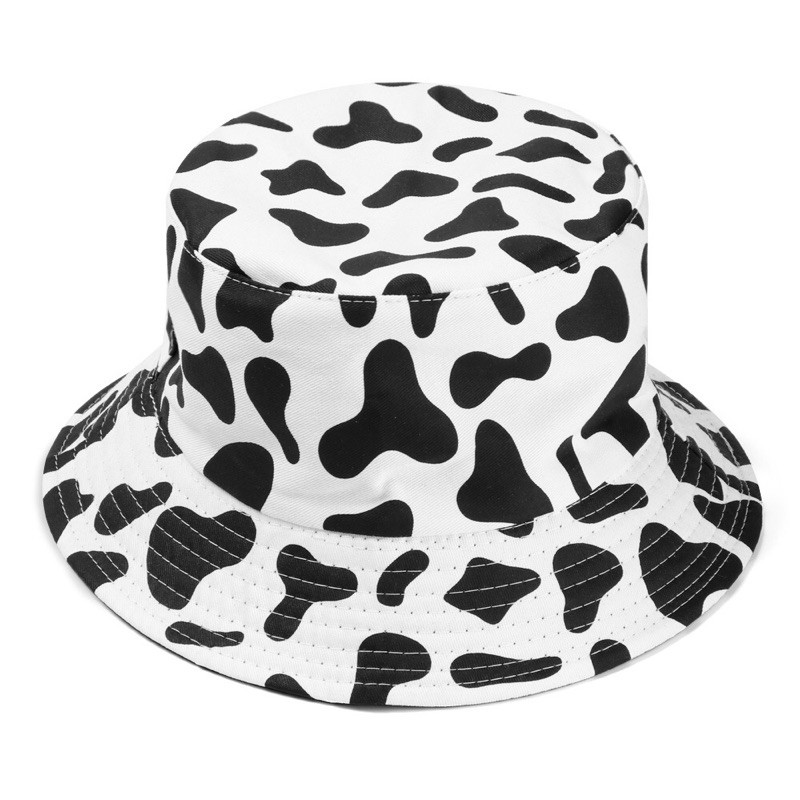 Nón 2 mặt hoạ tiết bò sữa