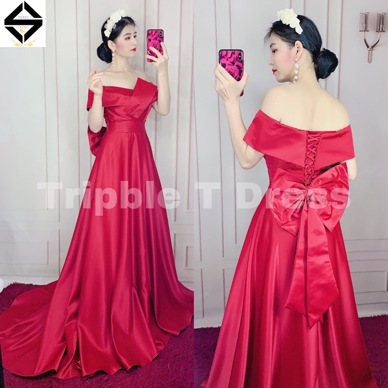 Đầm maxi mặc cô dâu cưới nhẹ nhàng siêu xinh TRIPBLE T DRESS - size S/M/L - MS176Y