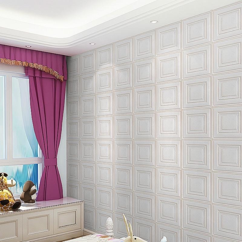 Miếng xốp dán tường giả gạch họa tiết 3D 6mm mẫu mới nhất kích thước 35x35cm