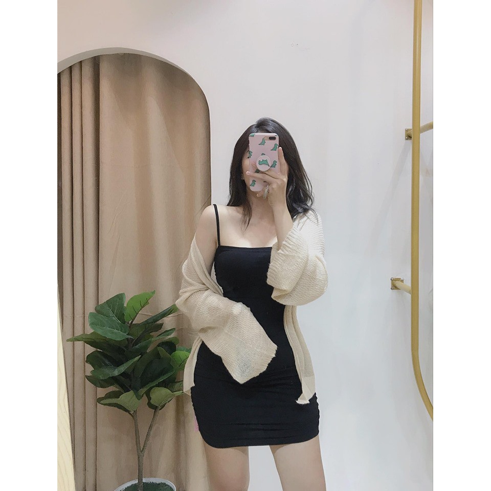 Váy body 2 dây chun nhún hông chất cottonzip ôm tôn dáng cho nữ Yoomeclothing [ẢNH THẬT TẠI SHOP] | BigBuy360 - bigbuy360.vn