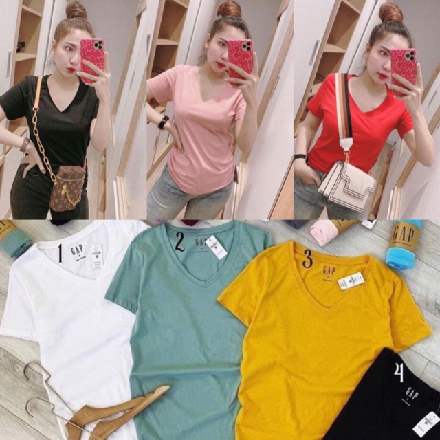 [Mã 11FASHIONSALE1 giảm 10K đơn 50K] [RẺ VÔ ĐỊCH Áo Thun Cổ Tim Siêu Hot (Sỉ Áo Gap) | BigBuy360 - bigbuy360.vn