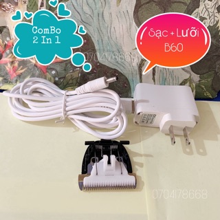 (ComBo) Lưỡi + Sạc Tông Đơ Pin Trâu B60 (Phụ Kiện Tông Đơ B60)