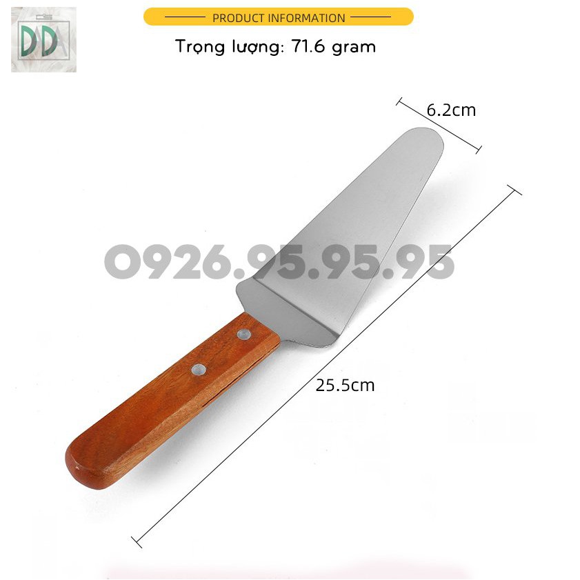 Xẻng xúc đỡ pizza inox,Xẻng xúc bánh, dỡ bánh pizza cán gỗ cao cấp - DỤNG CỤ LÀM BÁNH