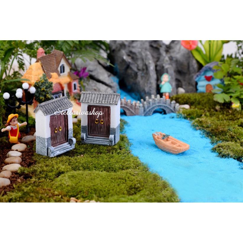 Mô hình cổng nông thôn đóng size lớn làm tiểu cảnh terrarium/ mô hình trang trí quà tặng trang trí