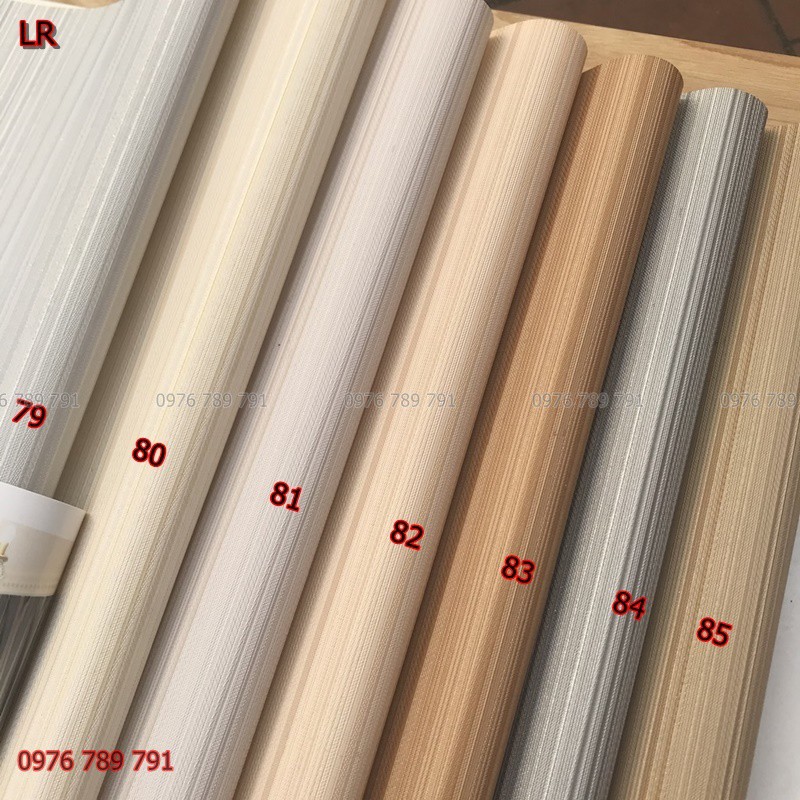 Giấy Dán Tường Trơn Sần Xước Vải Dọc Màu Nâu LR83 Lụa Không Keo Khổ 10m x 53 cm