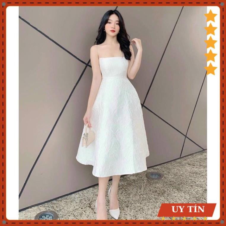 Đầm dự tiệc 2 dây gấm xinh xắn Eva_home_fashion | BigBuy360 - bigbuy360.vn
