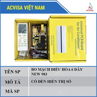 Bo mạch điều hòa 5 Dây NEW4983 Có Hiển Thị - 6 Dây NEW983 Có Hiển Thị - 5 Dây Đời Mới U08 - Đa Năng Model YY-U08PGC