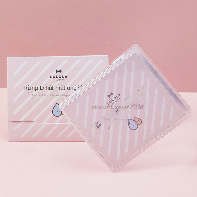 Bảo bối thấm dầu! Giấy thấm dầu LOLOLA kiểm soát dầu trên mặt và trang điểm không thấm nước có thể thay gương