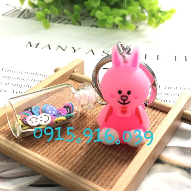 Móc khóa hoạt hình và lọ thủy tinh, móc khóa chai thủy tinh