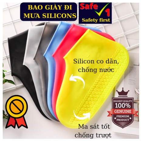 Bọc Giày Cao Su Đi Mưa Bằng Silicon Chống Thấm Nước Cho Nam và Nữ