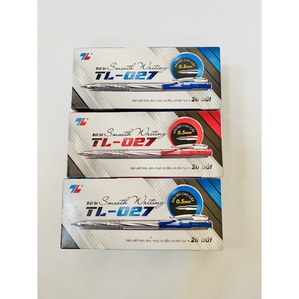 COMBO 5 CÂY BÚT BI THIÊN LONG TL027 MÀU XANH HOẶC MÀU ĐỎ