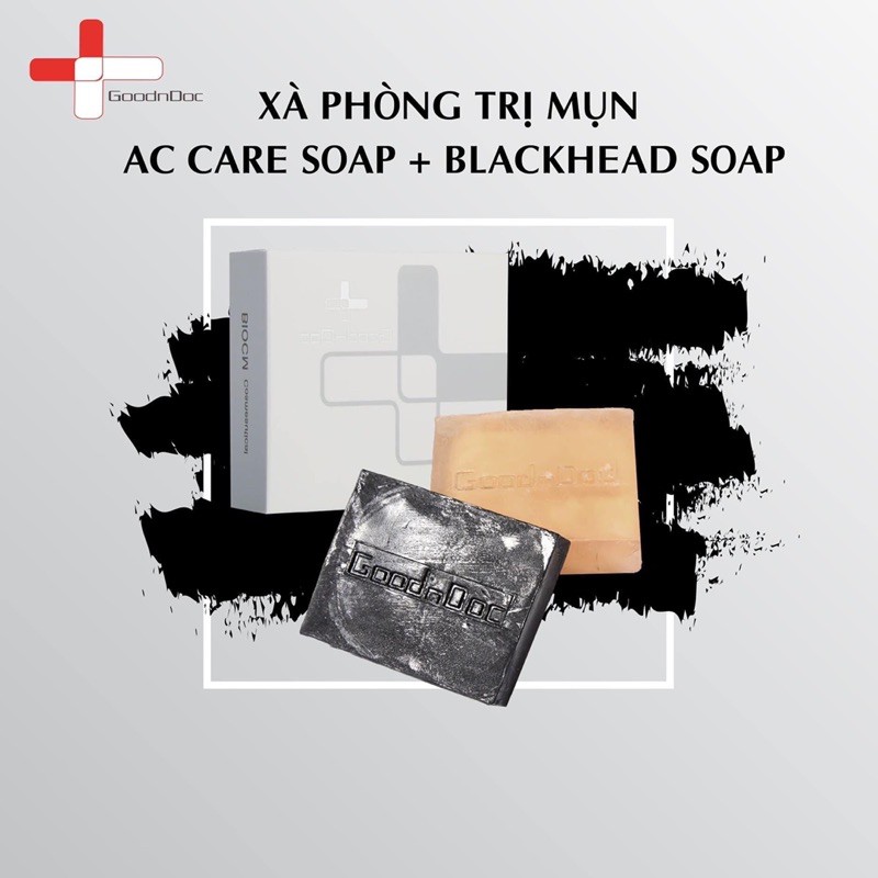 XÀ PHÒNG RỬA MẶT GIẢM MỤN LƯNG THAN HOẠT TÍNH GOODNDOC BLACKHEAD SOAP 100g