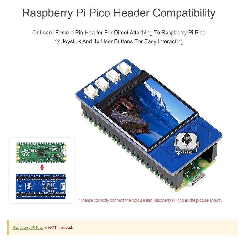 Mô Đun Màn Hình LCD 1.3 Inch Màu RGB 240X240 Pixels Chuyên Dụng Cho Raspberry Pi Pico