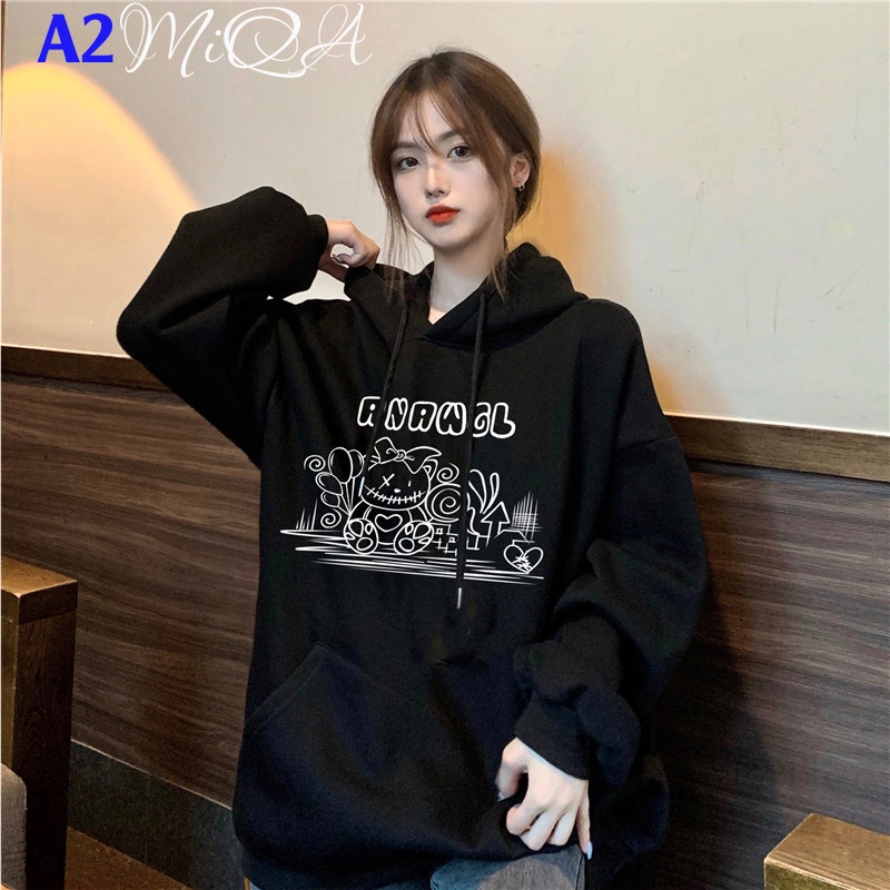 Áo Nỉ Bông Thời Trang UNISEX Hoạ Tiết Vẽ Đen Trắng Đơn Giản / HOODIE FREESIZE 💜 MiQa 💜 #28 | BigBuy360 - bigbuy360.vn
