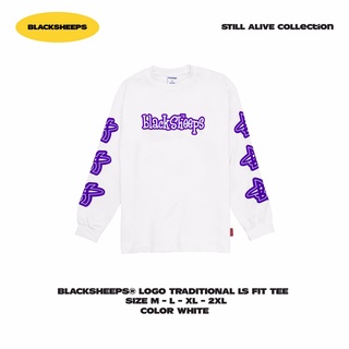 Áo thun tay dài BLACKSHEEPS màu Trắng aka Traditional LS Fit Tee - WHITE
