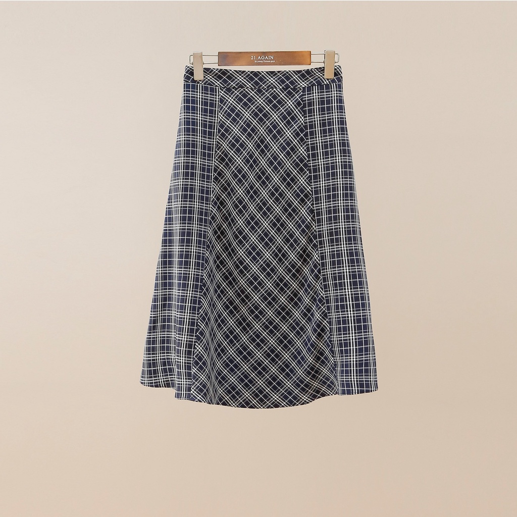 Chân Váy Midi Dáng Xòe Basic MOMOCO Chất Vải Cao Cấp Họa Tiết Kẻ Phong Cách Cá Tính M2503