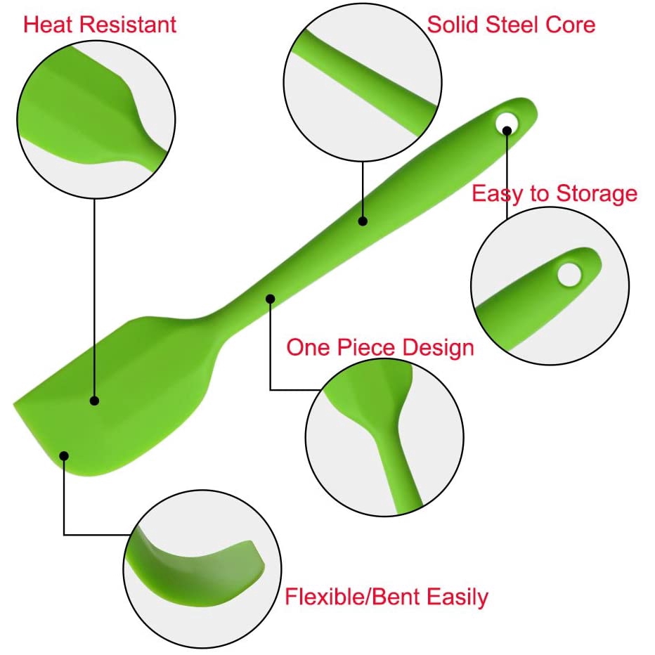 Phới silicon chống dính nhiều màu đế nấu ăn tiện dụng