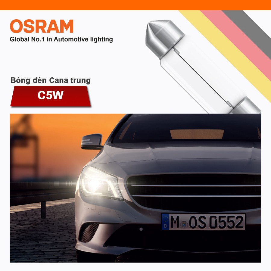 Combo 10 Bóng Đèn Cana Trung OSRAM Original C5W 12V 10W - Nhập Khẩu Chính Hãng