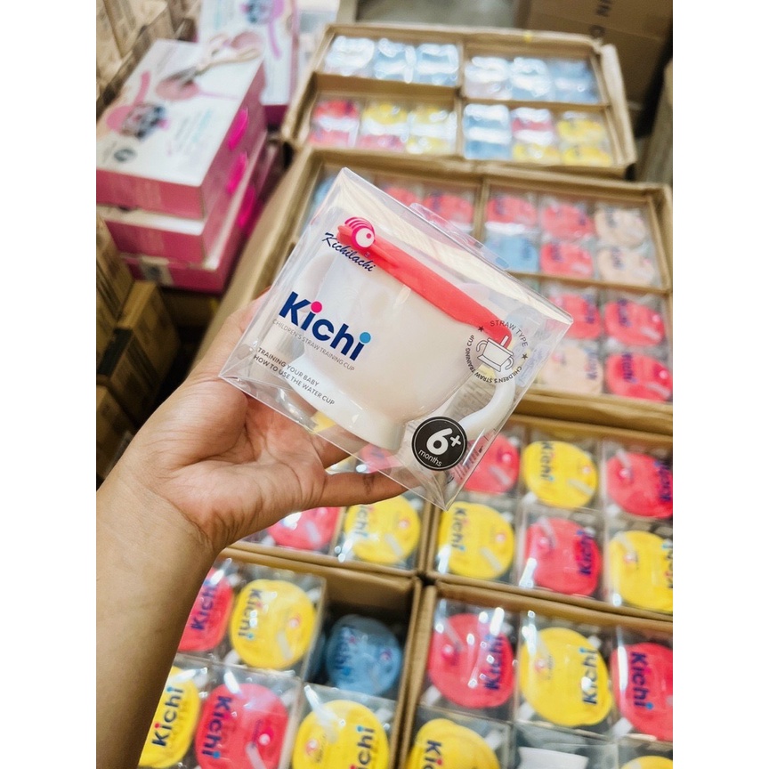 Cốc tập uống, tập hút 3 giai đoạn Kichilachi cho bé có vạch chia 150ml