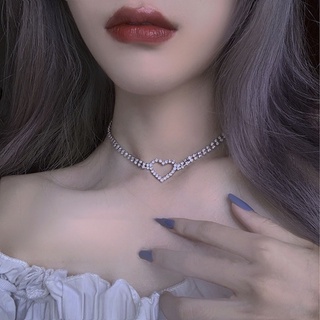 VÒNG CỔ CHOKER TRÁI TIM ĐÁ PHA LÊ