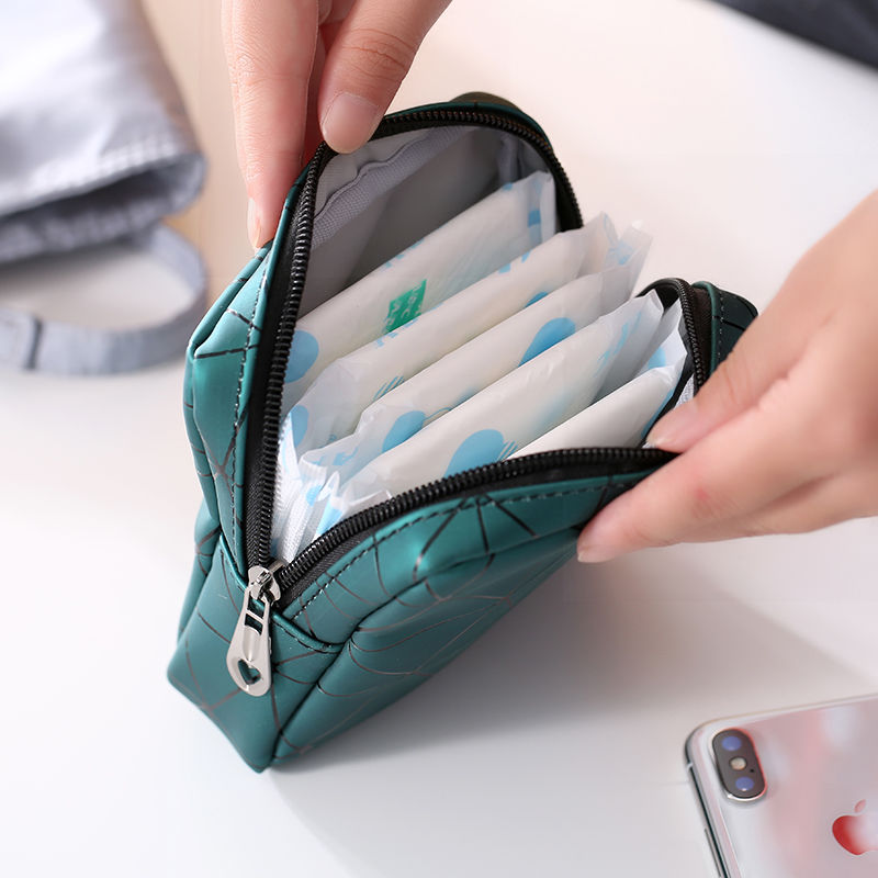 Túi đựng mỹ phẩm mang đi da PU kháng nước chống bụi hoa văn hình thoi độc đáo