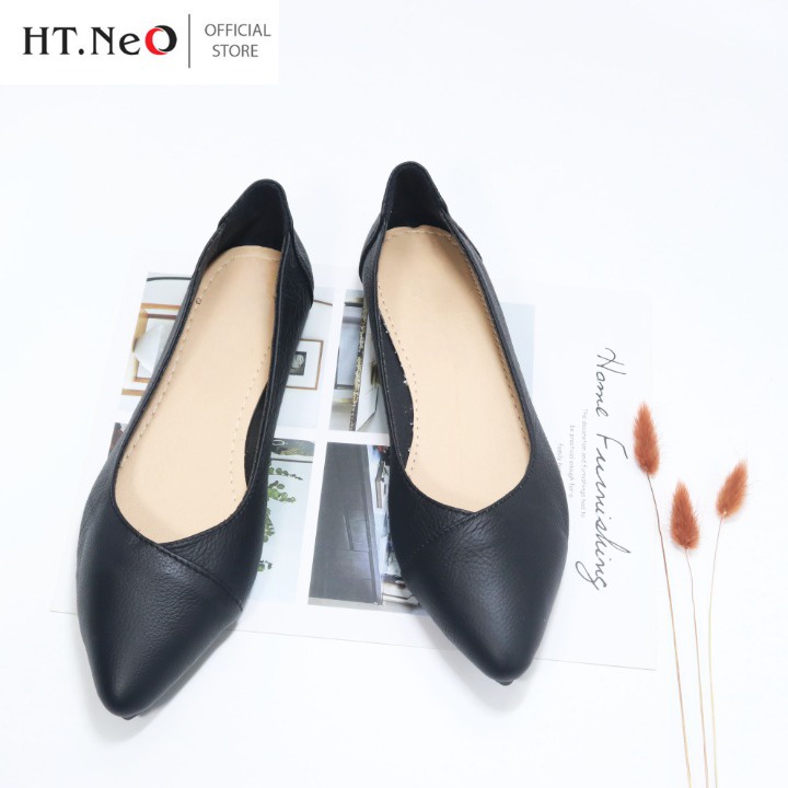 Giày bệt nữ - Giày búp bê nữ HT.NEO da bò thật ,mềm mại ,êm chân , thiết kế đơn giản ,lịch sự GL01