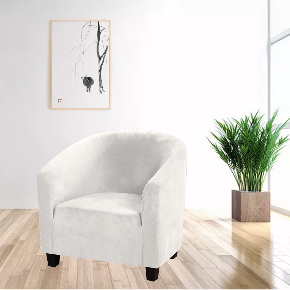 Vỏ Bọc Ghế Sofa Tròn Vải Nhung Mềm Co Giãn 2 Kích Thước