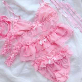 Bộ đồ lót Nhật Bản lingerie sexy - nội y cao cấp kèm kẹp nịt tất vòng cổ
